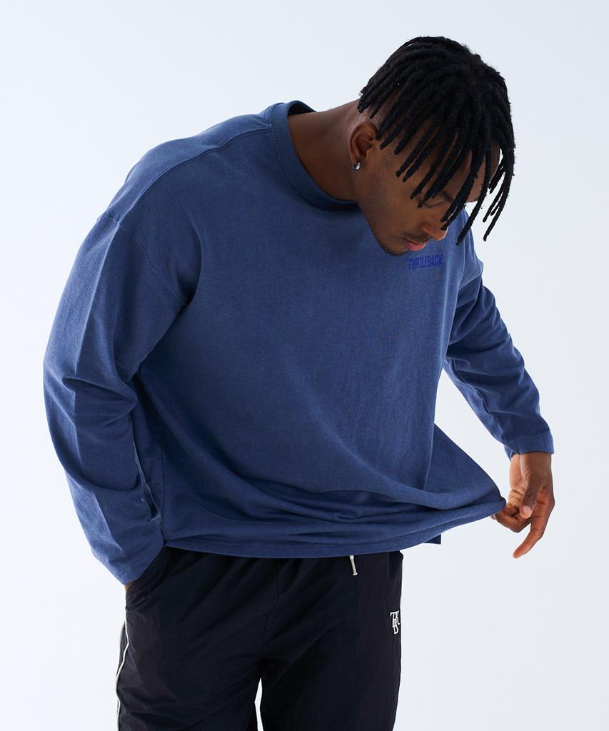 TURTLEBACK Pigment Oversized Long Sleeve Blue