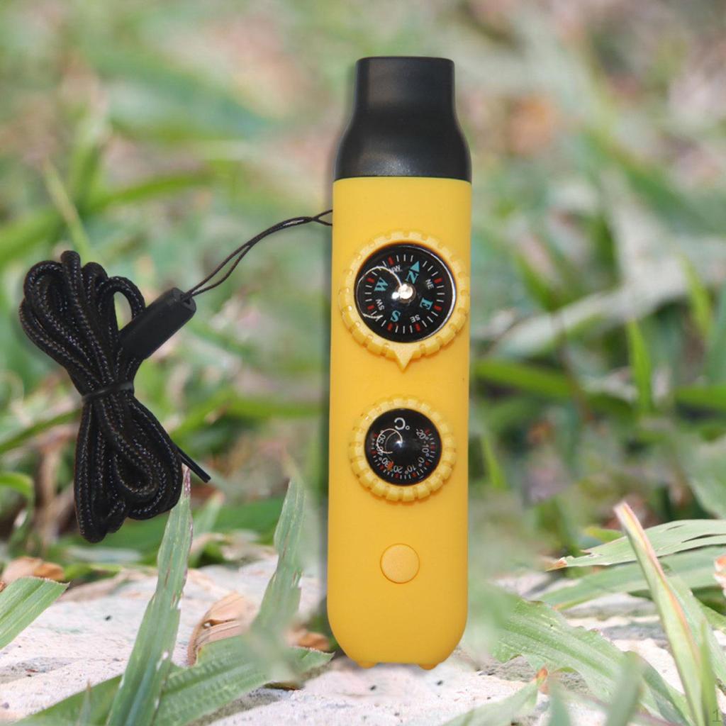 Emergency Whistle Multi Use Adults 7 In 1 Practical Versatile with Lanyard Portable for Climbing