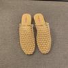 French Niche Fishing Net Bag Head Half Slippers Women's Summer Wear Cool Slippers 2025 New with Skirt Hole Fisherman Shoes