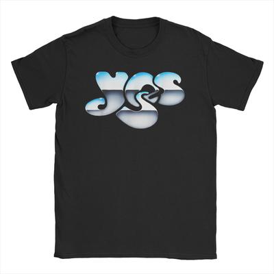 Funny Chrome Logo Yes Band  T-Shirt Men Women's Round Collar 100% Cotton T Shirt 80s Rock Tour Short Sleeve Tee Shirt Clothes