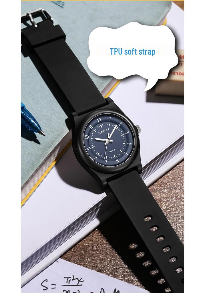 Ceas SANDA Unisex cu Curea de Silicon, Mecanism Quartz, Cadran Mare Luminos și Design Impermeabil