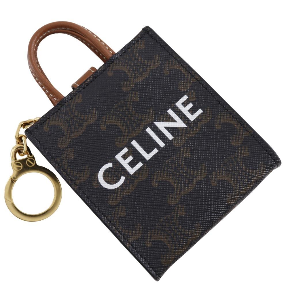 

CELINE Micro Vertical Hippo charm Bag charm Triomphe canvas Brown PVC unisex Used