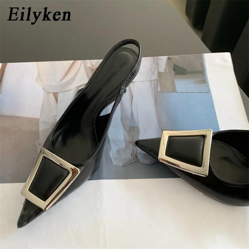 Fashion Eilyken Spring New Brand Women Pumps Snadals Fashion Square Buckle Shallow Slip On Slingback Pointed Toe Dress Shoes