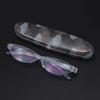 Mini Compact Oval Reading Glasses With Case Fashion Vintage Floral Readers Eyewear Women Men Anti Blue Light Presbyopia Glasses