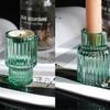 Vertical Stripe Candle Holder Clear Glass Candle Holder Tea Light Holder Centerpiece for Weddings Restaurant Parties