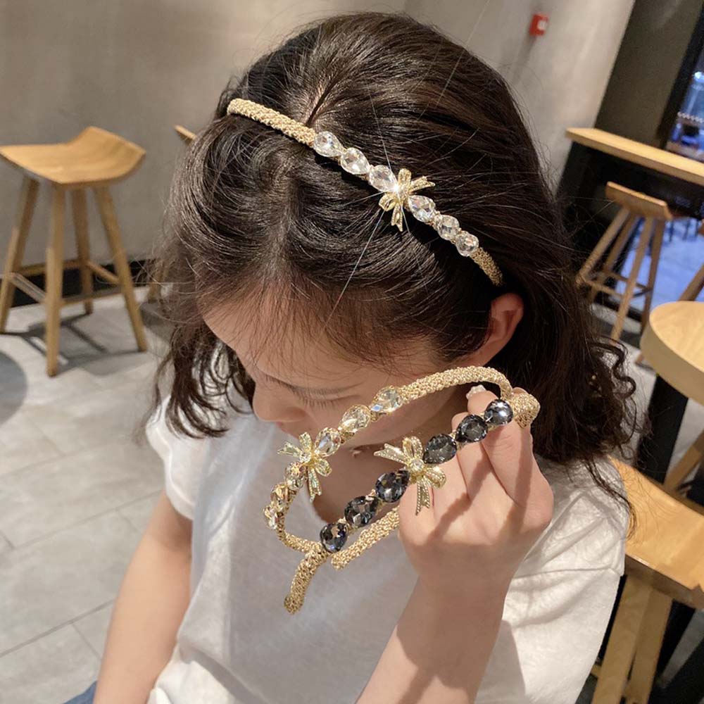 

Temperament Girls Women Korean Hair Band Hair Hoop Hair Accessories Bow Headband сірий
