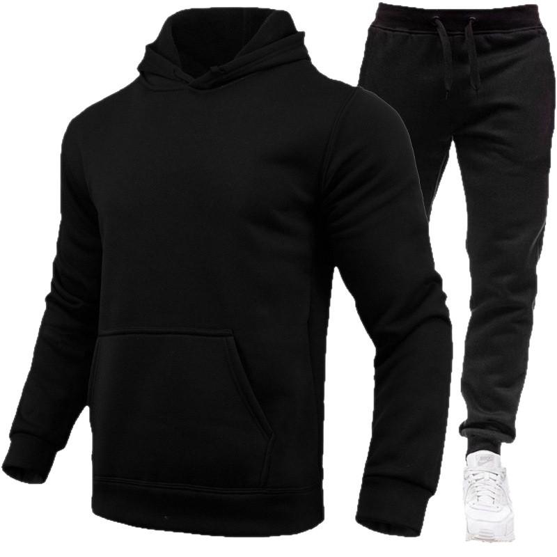 Men's Fashion Fleece Hoodie Sports Set