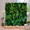Green Plant Shower Curtain Tropical Botanical Leaf Scenery Flower Farm Nature Vines Home Polyester Fabric Bathroom Decor Curtain