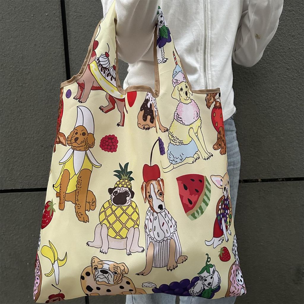 Eco-Friendly Foldable Korean Style Portable Shopping Bag - Medium Size Handbag