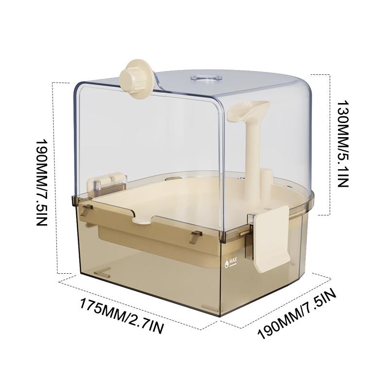 

USB Water Circulation Bird Baths For Cage – Hanging Parakeet Bath, Bird Cage Accessory коричневий