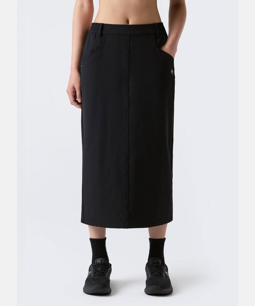 DESCENTE Women'S Woven Long Skirt Black Sr322Psk72