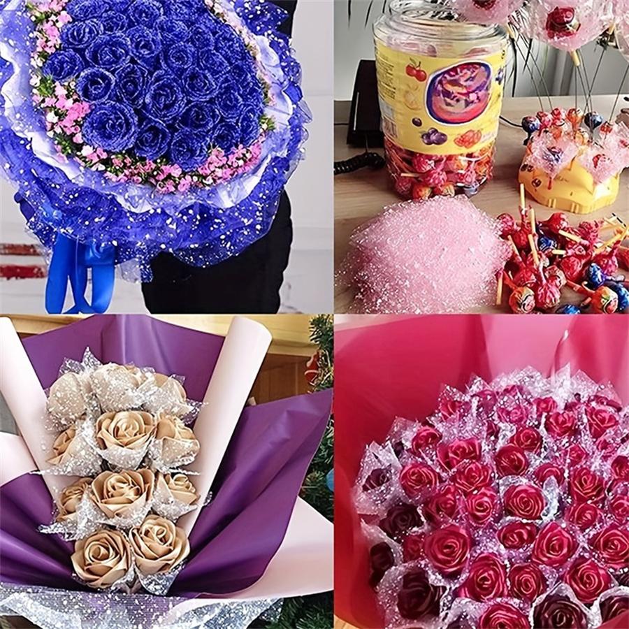 Handcrafted Silk Ribbon Rose Wrapping Paper - Versatile for Bouquets, Home & Office Decor | Available in Multiple Colors