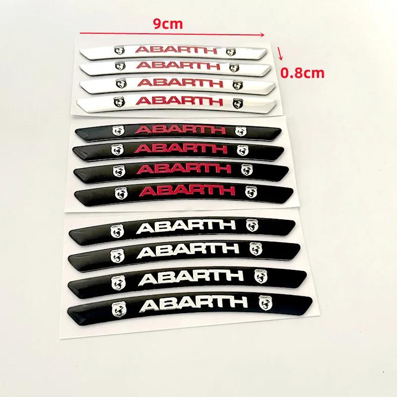 Nouveaux Autocollants Jante de Roue pour Abarth 595 695 124 Spider Emblème Logo de Voiture Badges Autocollants Accessoires Fiat 500 Panda Tipo Doblo Ducato