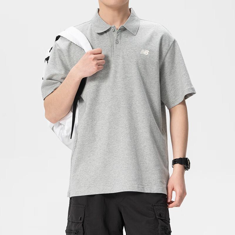 New Balance Polo Shirts Men's Gray Lapel Moderate MT6186UZ-GHM