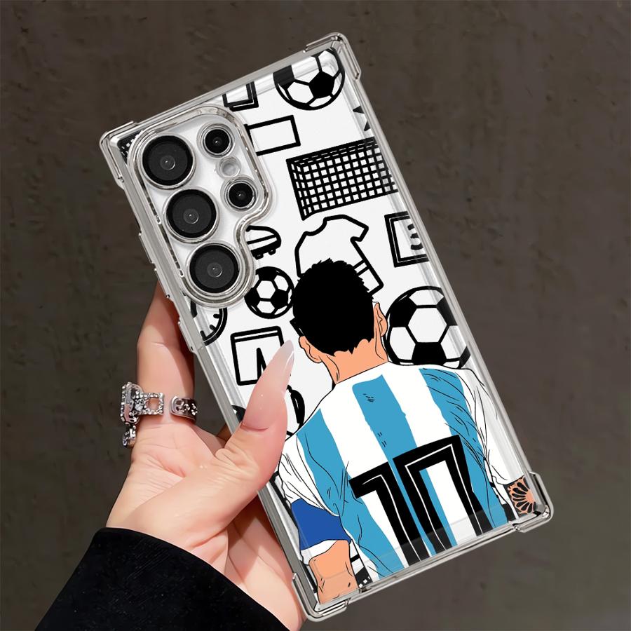 Case for Samsung Galaxy S25 S23 S24 S25Edge S21 Plus S22 Ultra S20 FE Phone Cover Soccer Football Number
