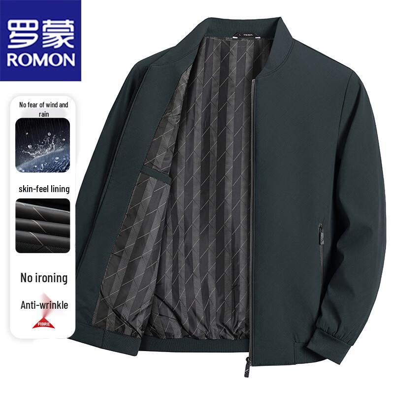 

ROMON Men s Solid Business Casual Loose-Fit Jacket 4XL
