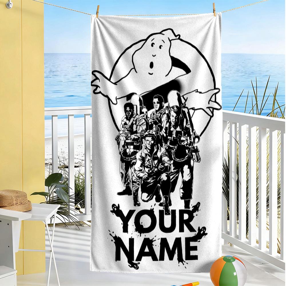 Ghostbusters Customized Name Beach Towel Super Soft Microfiber Quickdry Fabric Suitable for Sports Travel Swimming Yoga Bathroom Beach And Pool