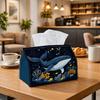 1pc Modern Artistic Whale Blue Tissue Box with Sea Animal Underwater Coral-Fabric Napkin Storage Organizer for Kitchen,Car,Elegant Decorative Box,Purp