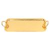 Rectangular Tea Cup Tray Gold Fruit Food Storage Tray with Circle Handle for Wedding Party