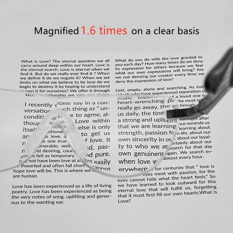 1.6 Times Magnification Reading Glasses Rimless Big Vision Magnifying Portable Plastic Presbyopia Glasses Women Diopter 20.5