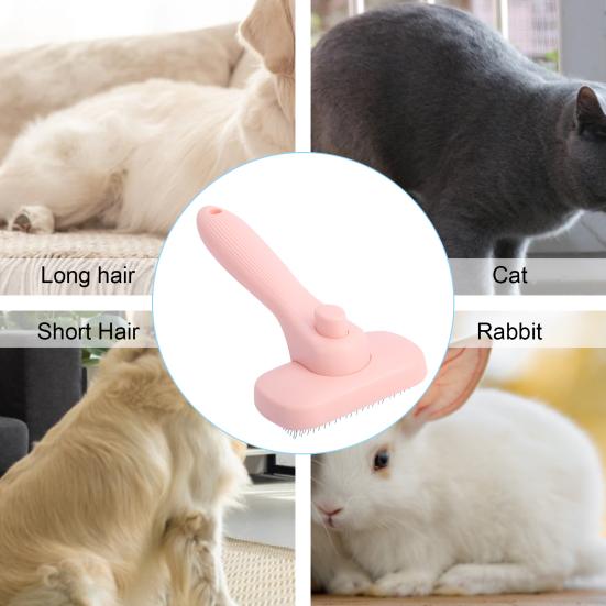 Dog Grooming Brush Self Cleaning Pet Shedding Grooming Hair Slicker Massage Brush for Cats Dogs Rabbits