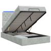 Ottoman Bed with Mattress and LED Light Grey 120 X 200 Cm Velvet
