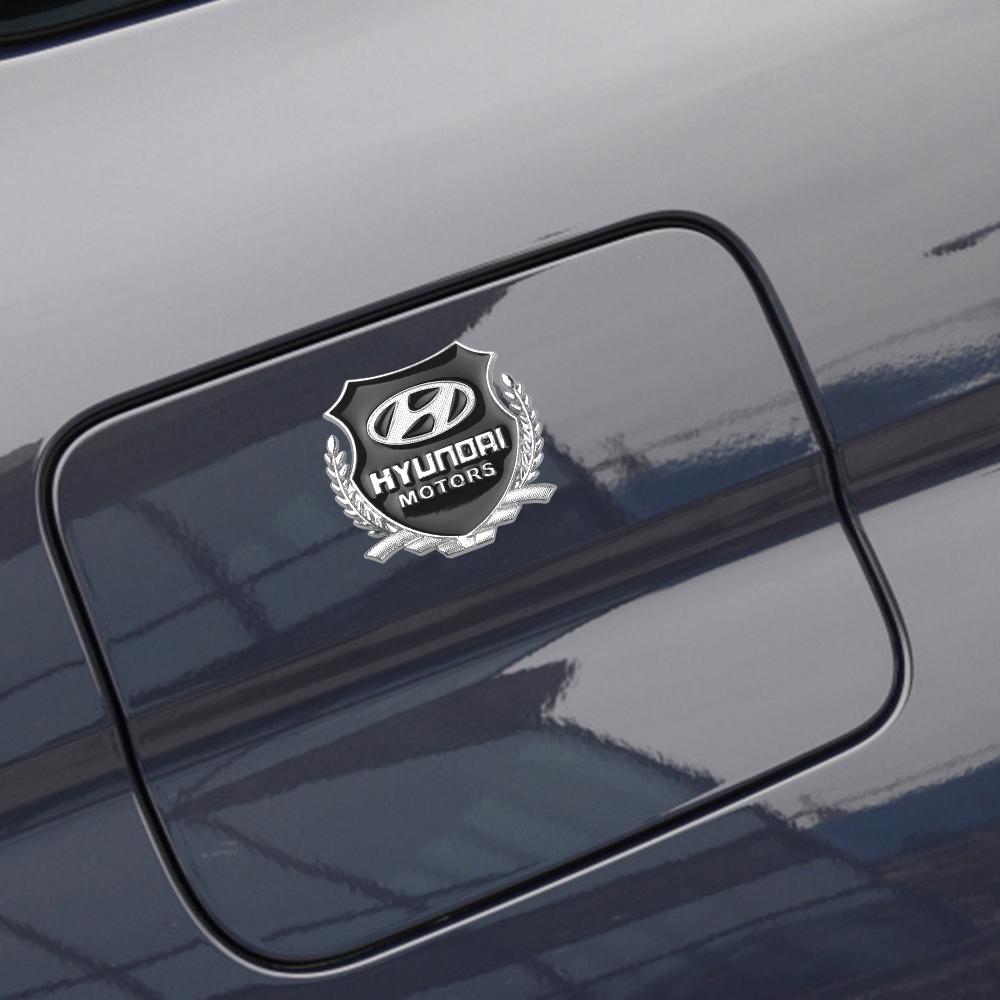 1/2PCS 3D Metal Decal Auto Body Trunk Stickers For Hyundai I10 I20 I30 IX20 IX35 Kona Tucson Solaris Auto Decoration Accessories AS1