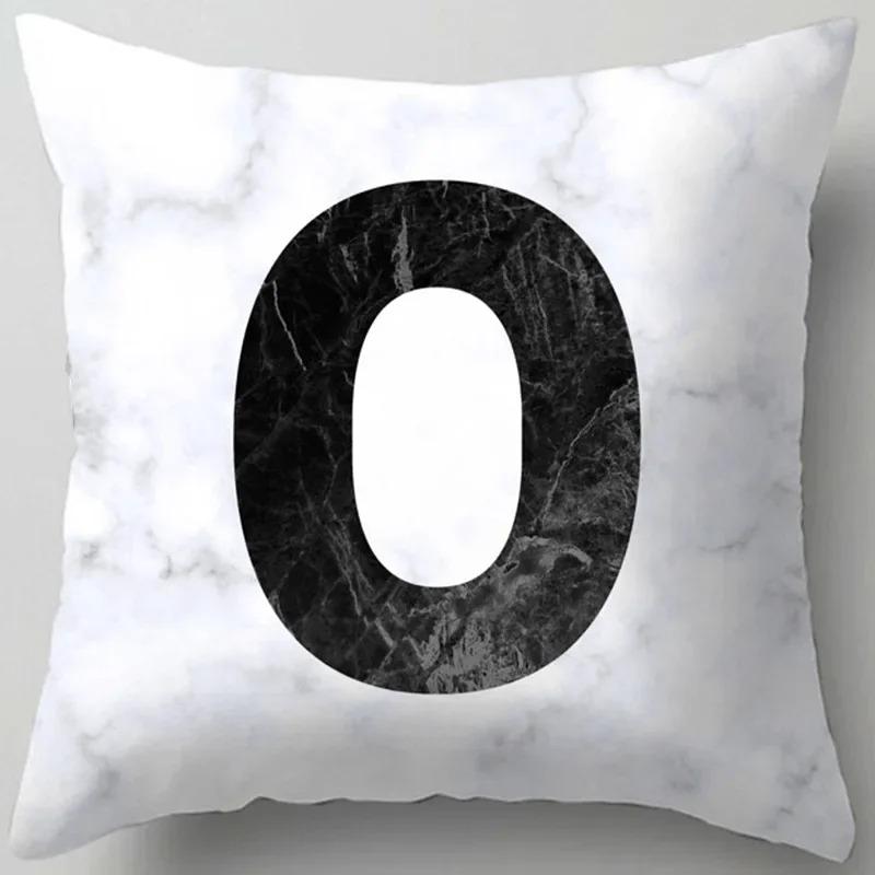 Home Decor Marble Letter Printed Pillowcase Decorative Pillow Sofa Cushion Cover