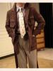 Ruishen Italian Retro Suede Plush Jacket - Autumn/Winter Casual Business Outerwear