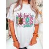 Plus Size Easter Day Casual T-shirt Women's Plus Cartoon & Letter Print Short Sleeve Slight Stretch Tee