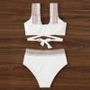 2025 Sexy Women's Lace-up Triangle Bikini Split Swimsuit - European & American Style