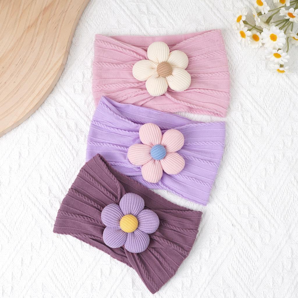 3Pcs Newborn Baby Headband For Girls Elastic Knit Children Turban Baby Bows Soft Nylon Kids Headwear Hair Accessories