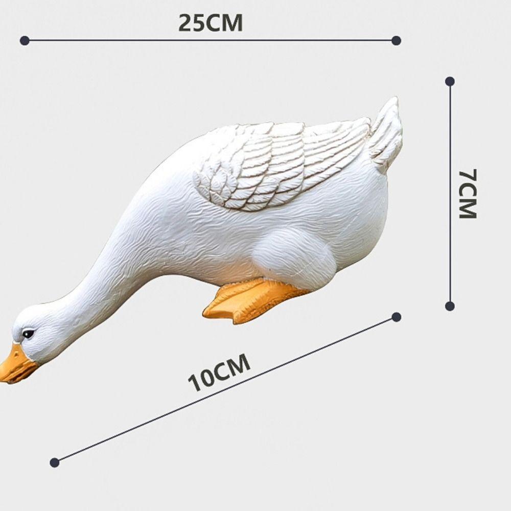 Peri Bahçesi Dekorasyonu Reçine Ördek Figürleri Minyatür Şık Bahçe Heykelleri Simüle Edilmiş Sevimli Bahçe Süsü Kitaplık Çiftlik Evi
