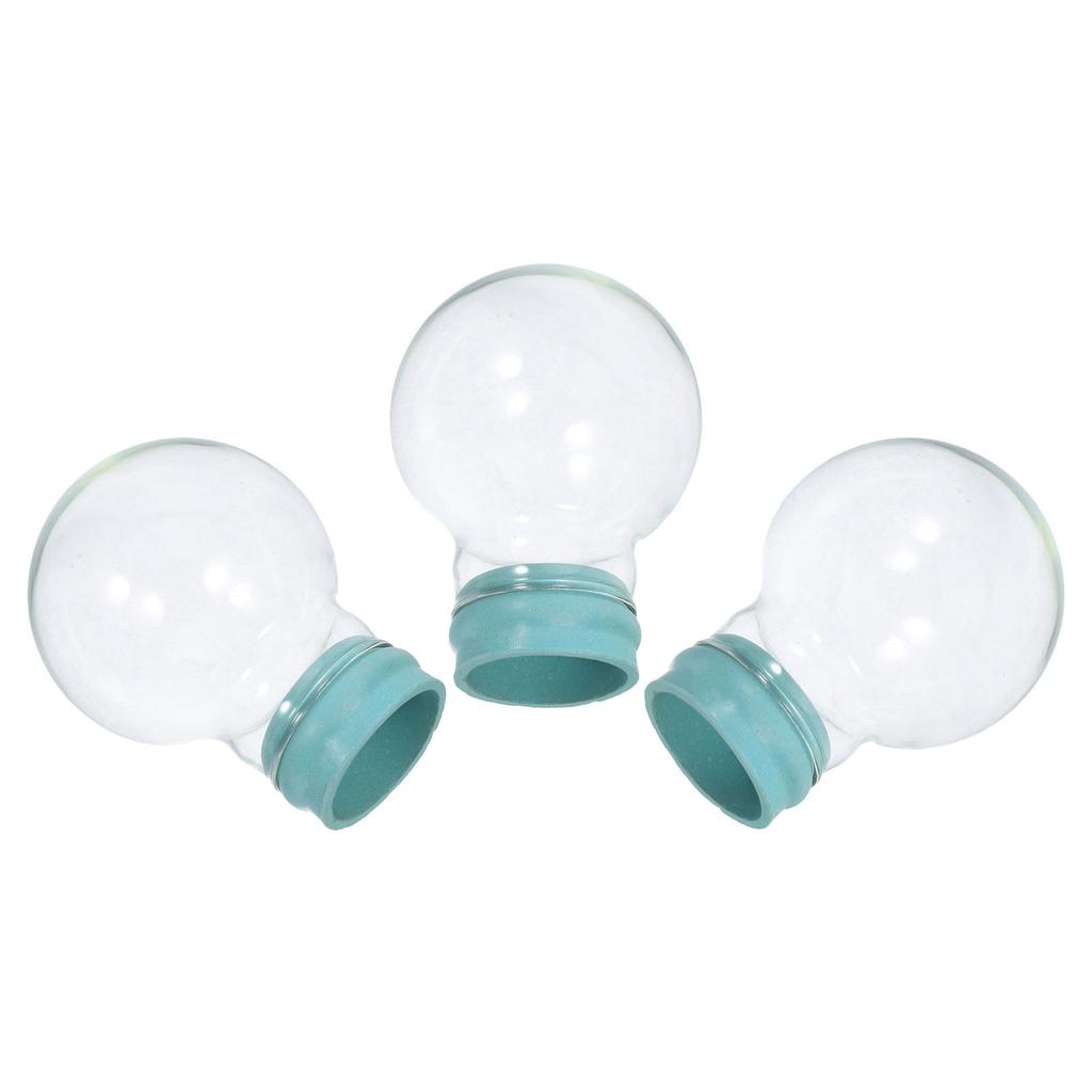 3PCS DIY Clear Water Globe 45mm Empty Glass Dome Jar  Fillable Christmas Snow Globe with Rubber Cap for Wedding Home Store Decor