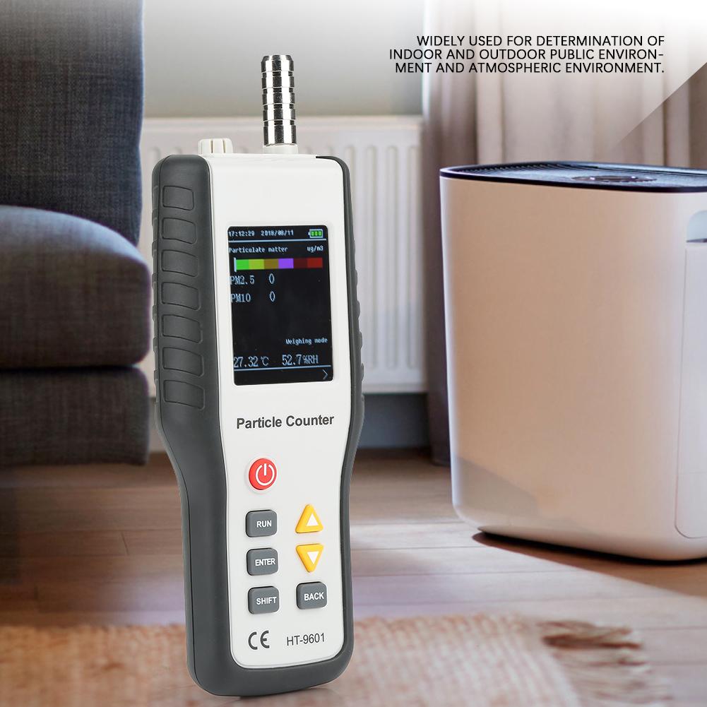 HT9600 PM2.5 PM10 Air Quality Analyzer Humidity Meter Handheld Particle Counter Monitor