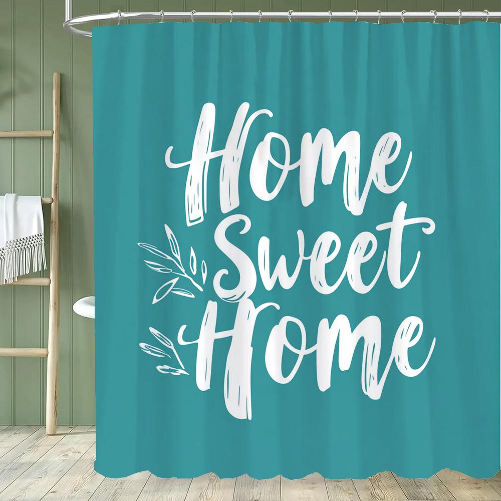Simple Design Shower Curtain With Hooks Set For Bathroom Decor,Printed Polyester Fabric Home Decorative Curtain