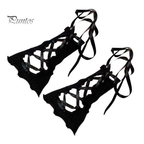 

1 пара женских нарукавников в стиле JK Lolita, ажурные, со шнуровкой, без пальцев, для выступлений невесты, свадебных фотосессий, реквизит, наручники чёрный