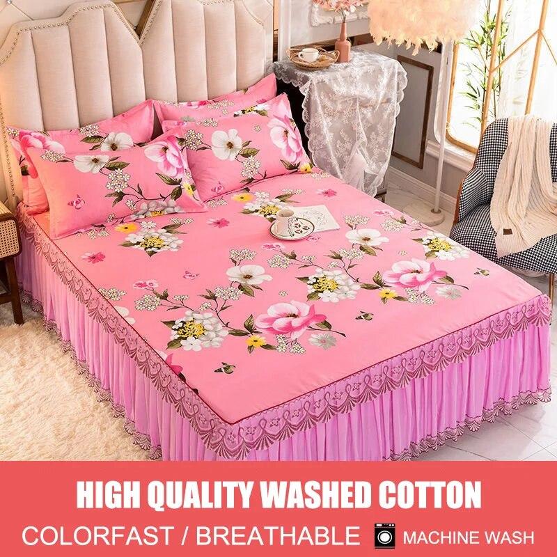 Cool Bed Skirt Lace Bedspread Princess Style Bedding Sets with Pillowcases Beautiful Bed Spreads Queen King Size Beddings