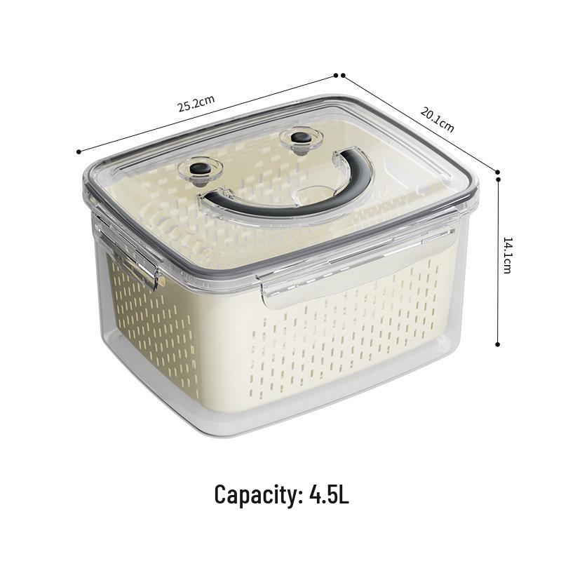 Outdoor Food-Grade Double-Layer Drain Basket & Storage Box for Vegetables & Fruits - Insect & Dust Proof, Fresh-Keeping for Refrigerator.