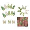 24pcs Amber Rose False Nails Press On Nails With Oil Paint Flower Designs Long Almond Elegant Sizzy Autumn Fake Nails Wearable