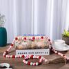 652F 2Pcs Handmade Graduation Party Farmhouse Rustic Bead Garlands with Tassels DIY Wall Hanging Pendant Home Decoration