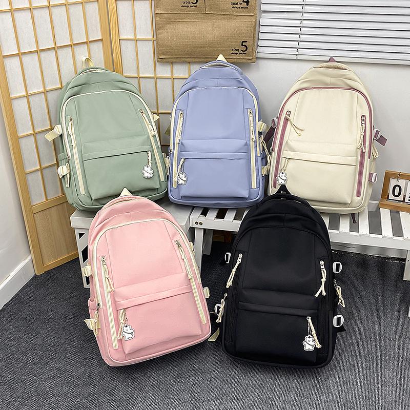 

Color Block Macaron Backpack for Girls: Lightweight, Large Capacity, Versatile Design for Elementary and Junior High Students