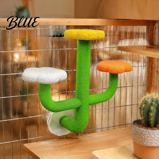 Multi-tiered Bird Perch Cactus Parrot Perch Multi-Tier Textured Non-slip Standing Platform Budgie Activity Center Toy Cage Accessory for Parakeets