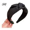 French Style Headband Women Dot Print Knotted Design Wide Brim Leisure Casual Sponge Padding Hair Hoop Accessory Rounded Head Shaping Band