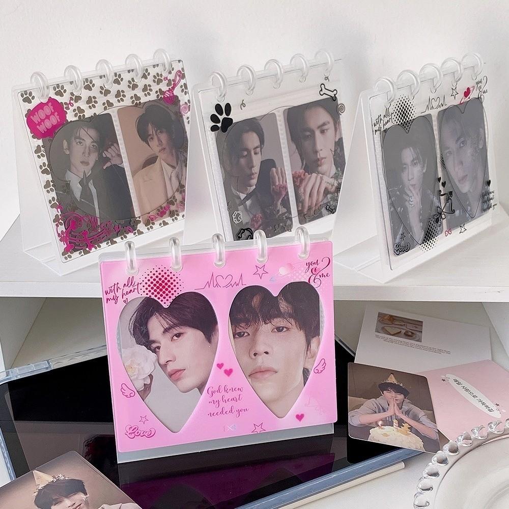 Transparent Flip Up Photocard Holder Cat Dog Photo Album Durable Card Display Rack  Birthday Gift