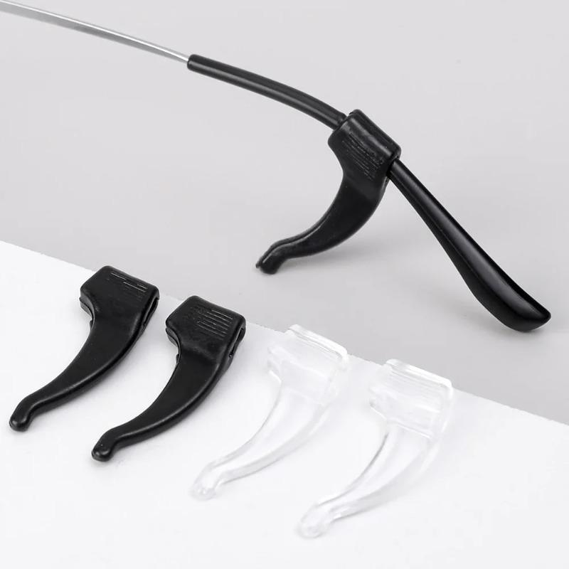 40Pcs Silicone Anti-slip Ear Hooks for Glasses Black Transparent Elastic Eye Glasses Retainer Holders Eyewear Accessories