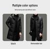 Men's Hooded 90% White Duck Down Jacket - Detachable, Warm Winter Coat