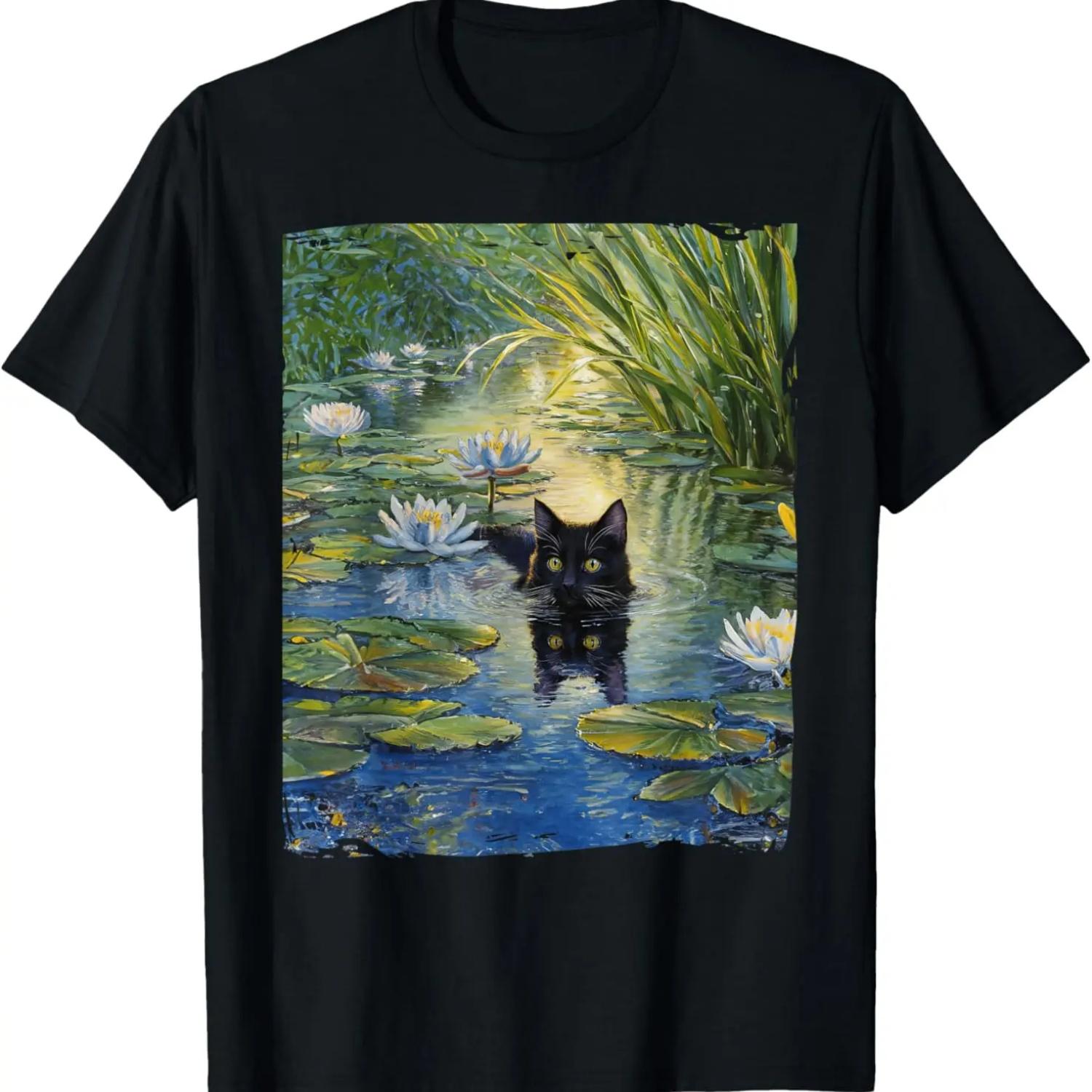 

Футболка «Черная кошка и кувшинка» XXXXXL чёрный