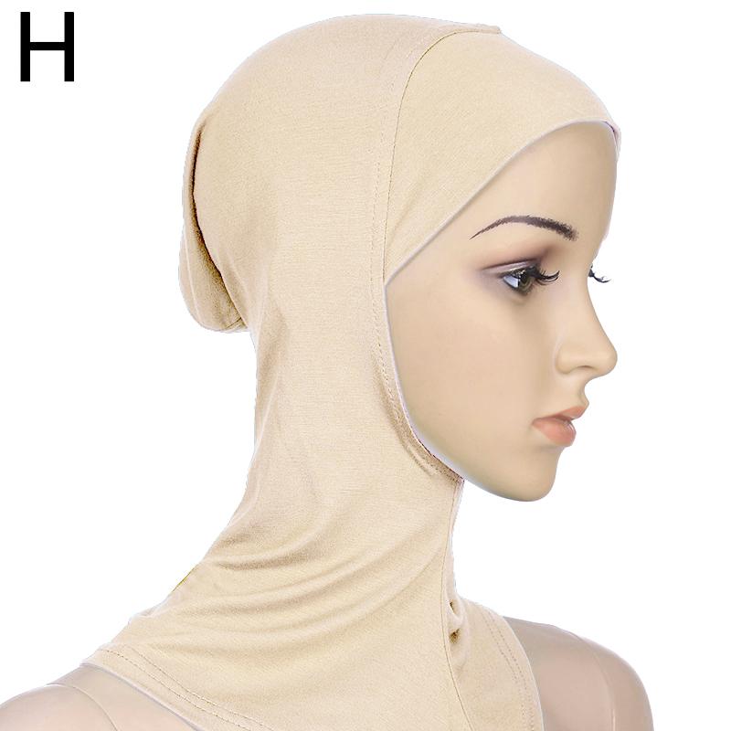 Women Hat Cover Cap HeadWrap Scarf Muslim Turban Muslim Hijab Clothing Accessories Pure Color Soft Lady