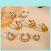 Geometric Stainless Steel Earring Set For Women With Gold Finish For Fashion And Gifts